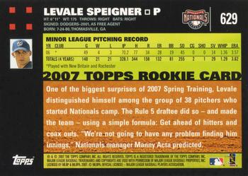 2007 Topps #629 Levale Speigner Back
