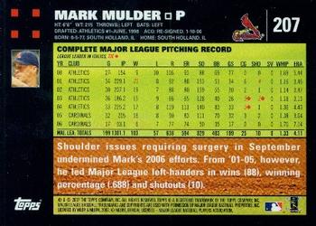 2007 Topps #207 Mark Mulder Back
