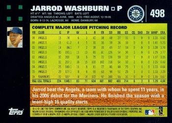 2007 Topps #498 Jarrod Washburn Back