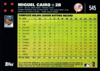 2007 Topps #545 Miguel Cairo Back