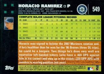 2007 Topps #549 Horacio Ramirez Back
