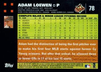 2007 Topps #78 Adam Loewen Back