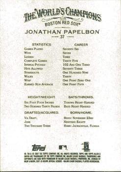 2007 Topps Allen & Ginter #37 Jonathan Papelbon Back