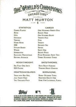 2007 Topps Allen & Ginter #6 Matt Murton Back