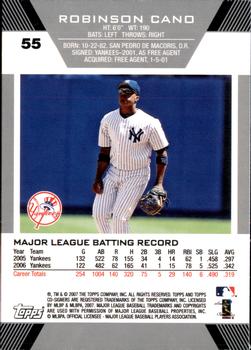 2007 Topps Co-Signers #55 Robinson Cano Back
