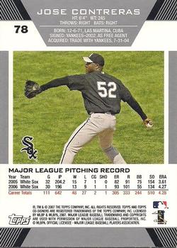 2007 Topps Co-Signers #78 Jose Contreras Back