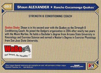 2017 Grandstand Rancho Cucamonga Quakes #NNO Shaun Alexander Back