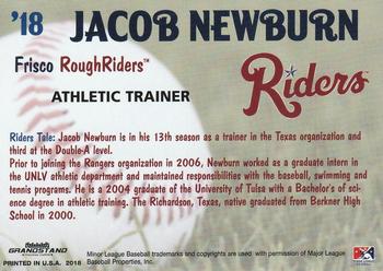 2018 Grandstand Frisco RoughRiders Update #NNO Jacob Newburn Back