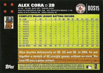 2007 Topps Gift Sets Boston Red Sox #BOS15 Alex Cora Back
