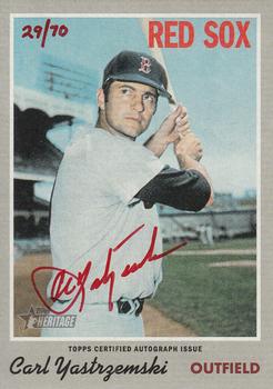 2019 Topps Heritage - Real One Autographs Special Edition Red Ink #ROA-CY Carl Yastrzemski Front