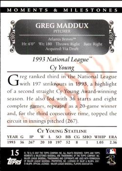 2007 Topps Moments & Milestones #15-102 Greg Maddux Back