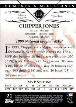 2007 Topps Moments & Milestones #21-10 Chipper Jones Back