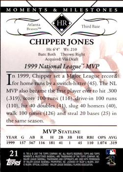 2007 Topps Moments & Milestones #21-15 Chipper Jones Back