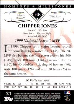 2007 Topps Moments & Milestones #21-28 Chipper Jones Back