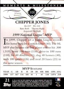 2007 Topps Moments & Milestones #21-32 Chipper Jones Back