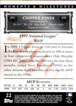 2007 Topps Moments & Milestones #22-18 Chipper Jones Back
