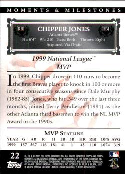 2007 Topps Moments & Milestones #22-30 Chipper Jones Back