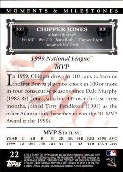 2007 Topps Moments & Milestones #22-41 Chipper Jones Back