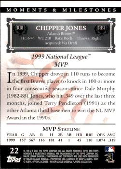 2007 Topps Moments & Milestones #22-78 Chipper Jones Back