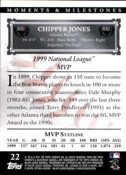 2007 Topps Moments & Milestones #22-108 Chipper Jones Back