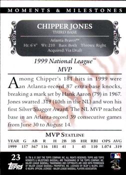 2007 Topps Moments & Milestones #23-2 Chipper Jones Back