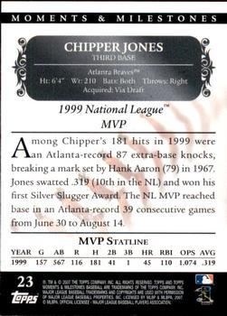 2007 Topps Moments & Milestones #23-16 Chipper Jones Back