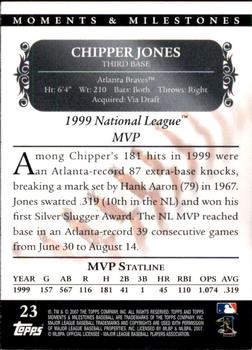 2007 Topps Moments & Milestones #23-20 Chipper Jones Back