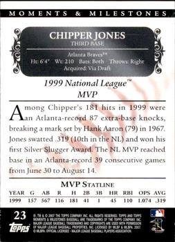 2007 Topps Moments & Milestones #23-39 Chipper Jones Back