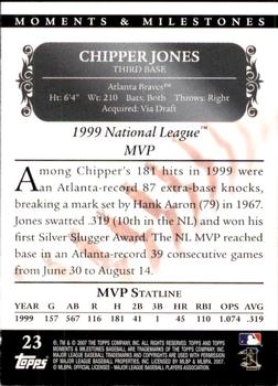 2007 Topps Moments & Milestones #23-102 Chipper Jones Back