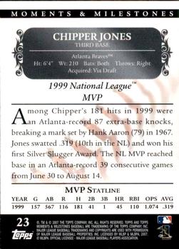 2007 Topps Moments & Milestones #23-168 Chipper Jones Back