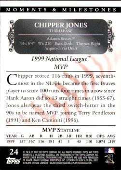 2007 Topps Moments & Milestones #24-24 Chipper Jones Back