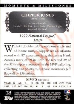 2007 Topps Moments & Milestones #25-7 Chipper Jones Back