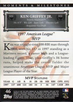 2007 Topps Moments & Milestones #46-45 Ken Griffey Jr. Back