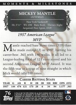2007 Topps Moments & Milestones #76-30 Mickey Mantle Back