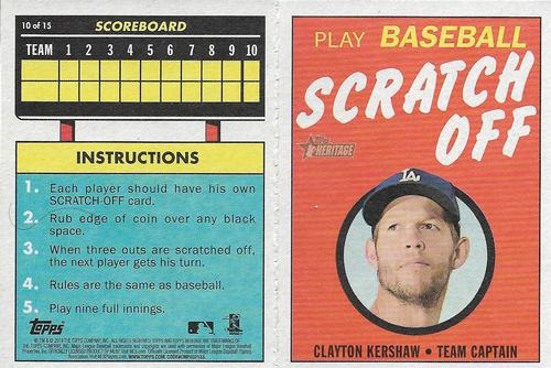 2019 Topps Heritage - 1970 Topps Scratch-Offs #10 Clayton Kershaw Front