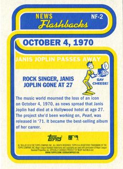 2019 Topps Heritage - News Flashbacks #NF-2 Janis Joplin Passes Away Back