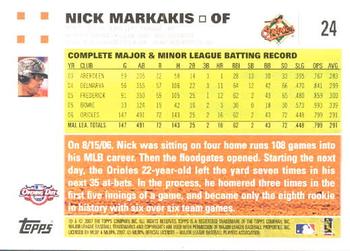 2007 Topps Opening Day #24 Nick Markakis Back