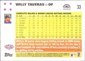2007 Topps Opening Day #33 Willy Taveras Back