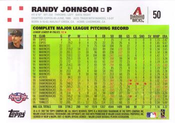 2007 Topps Opening Day #50 Randy Johnson Back
