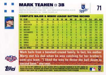 2007 Topps Opening Day #71 Mark Teahen Back