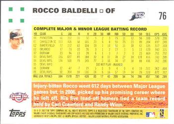 2007 Topps Opening Day #76 Rocco Baldelli Back