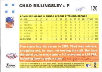 2007 Topps Opening Day #120 Chad Billingsley Back