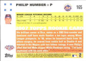 2007 Topps Opening Day #165 Philip Humber Back