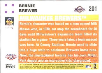 2007 Topps Opening Day #201 Bernie Brewer Back