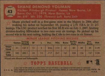 2007 Topps Rookie 1952 Edition #43 Shane Youman Back