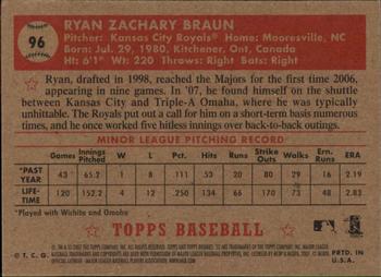 2007 Topps Rookie 1952 Edition #96 Ryan Z. Braun Back