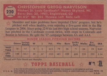 2007 Topps Rookie 1952 Edition #220 Chris Narveson Back