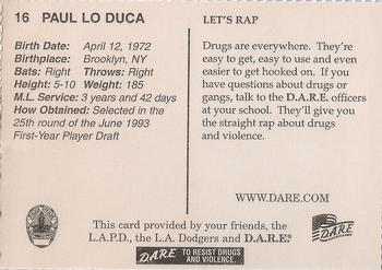 2003 Los Angeles Dodgers Police #NNO Paul Lo Duca Back