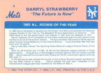 1984 Star Darryl Strawberry - Separated #3 Darryl Strawberry Back