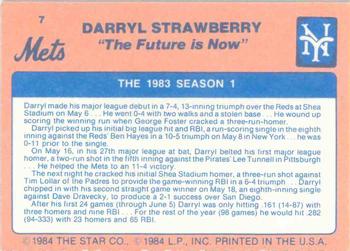 1984 Star Darryl Strawberry - Separated #7 Darryl Strawberry Back